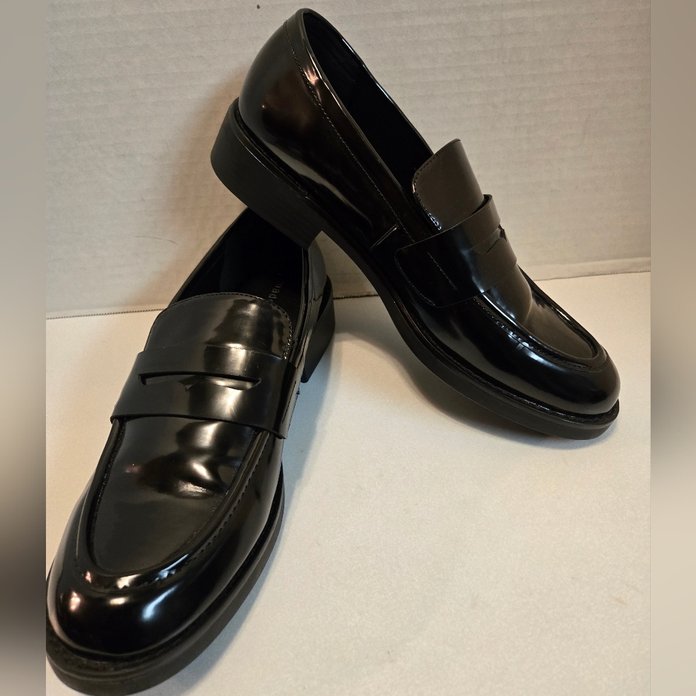 Madden Girl   Women's Penny Loafers Black Block Heel Size 10 - Picture 2 of 13
